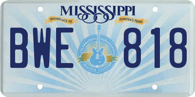 MS license plate BWE818
