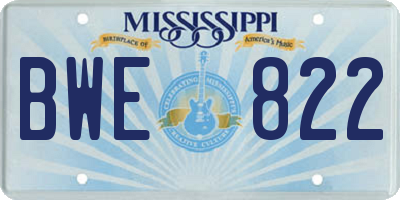 MS license plate BWE822