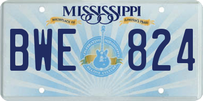 MS license plate BWE824
