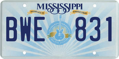 MS license plate BWE831
