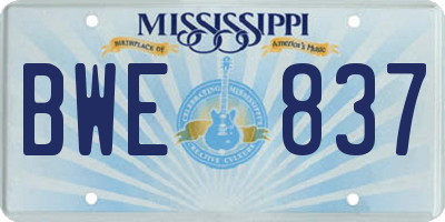 MS license plate BWE837
