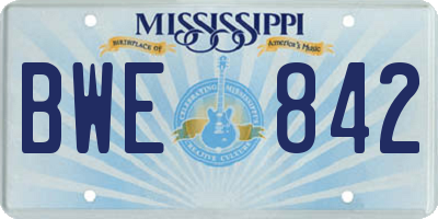MS license plate BWE842