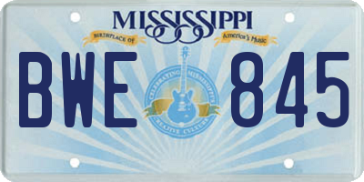 MS license plate BWE845