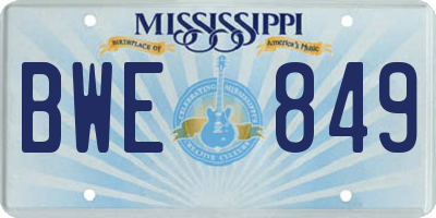 MS license plate BWE849