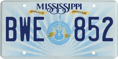 MS license plate BWE852