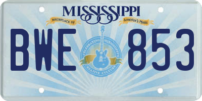 MS license plate BWE853