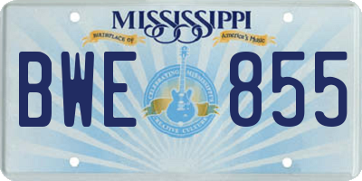 MS license plate BWE855