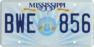 MS license plate BWE856