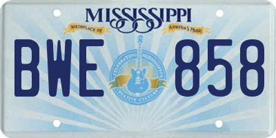 MS license plate BWE858