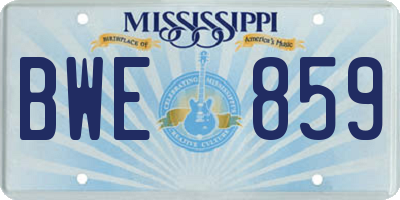 MS license plate BWE859