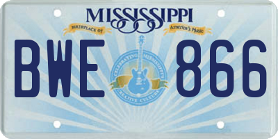 MS license plate BWE866