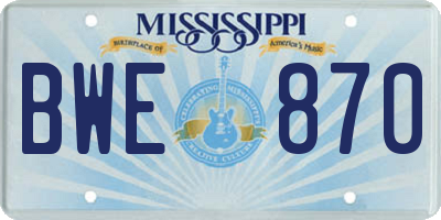 MS license plate BWE870