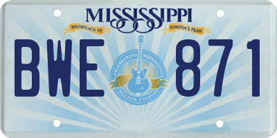 MS license plate BWE871