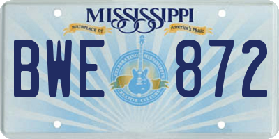 MS license plate BWE872