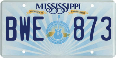 MS license plate BWE873