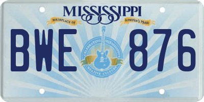 MS license plate BWE876
