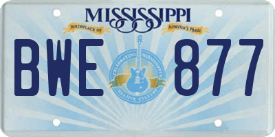 MS license plate BWE877