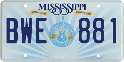 MS license plate BWE881