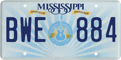 MS license plate BWE884