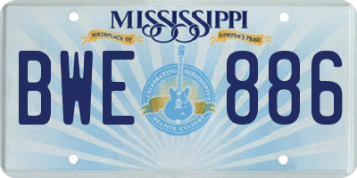 MS license plate BWE886