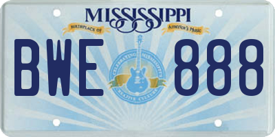 MS license plate BWE888