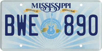 MS license plate BWE890