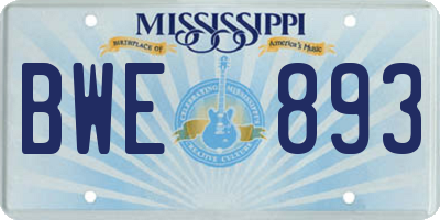 MS license plate BWE893