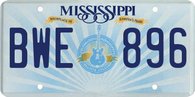 MS license plate BWE896