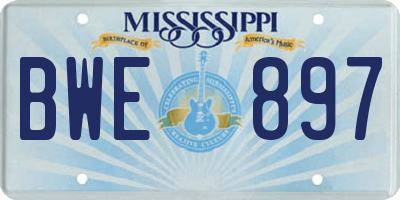 MS license plate BWE897