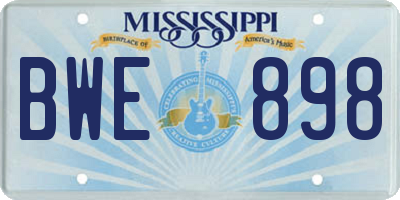 MS license plate BWE898