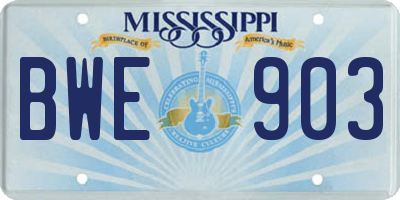 MS license plate BWE903