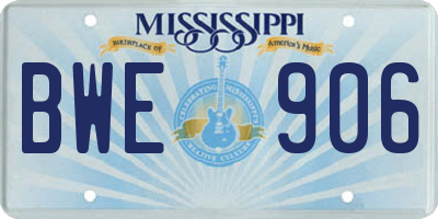 MS license plate BWE906