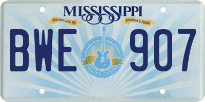 MS license plate BWE907