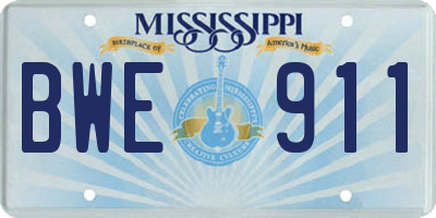 MS license plate BWE911