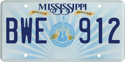 MS license plate BWE912