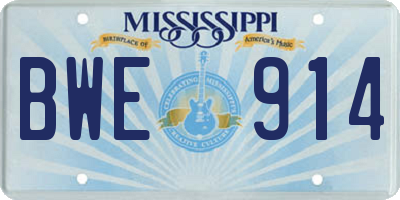 MS license plate BWE914