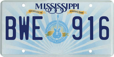 MS license plate BWE916
