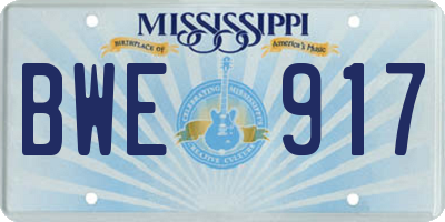MS license plate BWE917