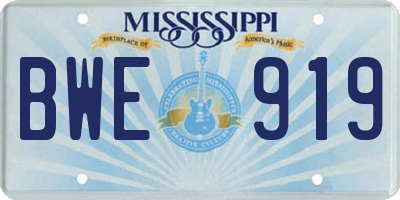 MS license plate BWE919