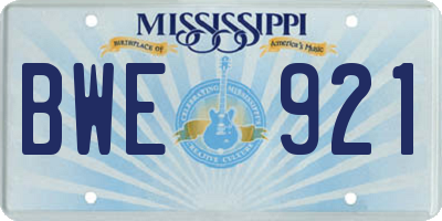 MS license plate BWE921