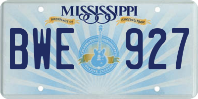 MS license plate BWE927