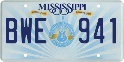 MS license plate BWE941