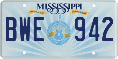 MS license plate BWE942