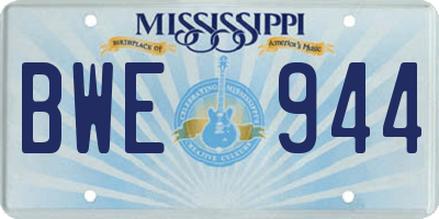 MS license plate BWE944