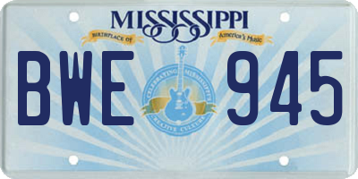 MS license plate BWE945