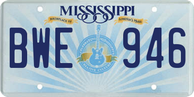 MS license plate BWE946