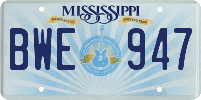 MS license plate BWE947