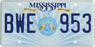 MS license plate BWE953