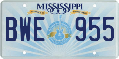 MS license plate BWE955
