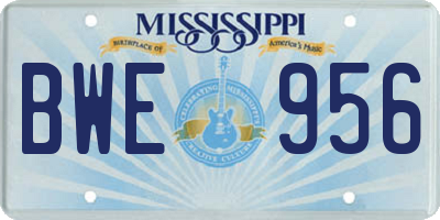 MS license plate BWE956
